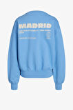JJXX Jxjada Kadın Mavi Sweatshirt 12244363-Silverlakeblue