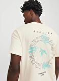 Jack & Jones Bisiklet Yaka Krem Erkek T-Shirt JORLAFAYETTE FLOWER TEE SS CREW NEC
