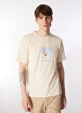 Jack & Jones Bisiklet Yaka Krem Erkek T-Shirt JORLAFAYETTE PHOTO TEE SS CREW NECK