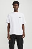JACK&JONES JORBARI BACK TEE SS CREW NECK12252953 BEYAZ