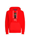 Jack & Jones Kapüşon Yaka Kırmızı Erkek Sweatshırt 12176722_JORDENIMDOG SWEAT HOOD