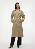 Vero Moda Krem Kadın Trençkot VMCHLOE LONG TRENCHCOAT GA NOOS