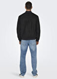 Only & Sons Normal Siyah Erkek Ceket ONSLUCAS FAKE SUEDE BOMBER OTW NOOS