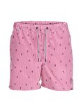 Jack & Jones Pembe Erkek Şort Mayo JPSTFIJI JJSWIM SMALL STRIPES LY SN
