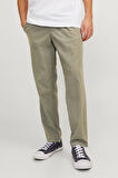 Jack & Jones Erkek Jpstace Beli Lastikli ve İp Bağlamalı Keten Pantolon 12229699 Haki