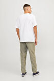 Jack & Jones Erkek Jpstace Beli Lastikli ve İp Bağlamalı Keten Pantolon 12229699 Haki