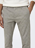 Only & Sons Normal Bel Dar Paça Açık Kahve Erkek Pantolon ONSMARK SLIM CHECK 020919 PANT NOOS