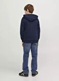 Jack & Jones Baskılı Erkek Çocuk Lacivert Sweatshırt JJFOREST SWEAT ZIP HOOD JNR