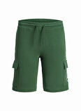 Jack & Jones Bağlamalı Bel Normal Koyu Yeşil Erkek Şort JPSTSWIFT CARGO SWEAT SHORTS AUT JN