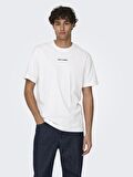 Only & Sons Onslevı Lıfe Reg Text Ss Tee Noos Erkek T-Shirt 22028147 Bright White