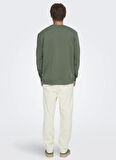 Only & Sons O Yaka Yeşil Erkek Sweatshırt ONSCONNOR LIFE REG CREW NECK SWEAT