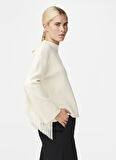 Yas O Yaka Rahat Düz Ekru Kazak Kadın YASFRINGA LS O-NECK KNIT PULLOVER S
