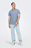 Only & Sons Erkek Onsfletcher Polo Yaka %100 Pamuk T-Shirt 22024827 Mavi