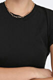 ONLELINA S/S O-NECK SHORT TOP JRS NOOS SİYAH