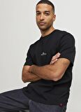 Jack & Jones Yuvarlak Yaka Siyah Erkek T-Shirt RDDLUCA TEE S/S CREW NECK NOOS