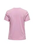 Only O Yaka Baskılı Pembe Kadın T-Shirt ONLNEO LIFE REG S/S FOLD-UP TOP BOX