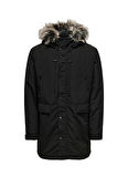 Only & Sons Siyah Erkek Mont ONSDREW FUR PARKA OTW