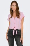 Only Onlsiesta Keten Karışımlı V Yaka Gömlek Bayan GÖMLEK 15322270 PEMBE