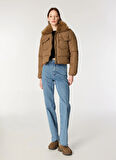 Only Açık Kahve Kadın Mont ONLMAGGI FUR PUFFER LIFE CC OTW