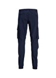 Jack & Jones Normal Bel Normal Paça Lacivert Erkek Pantolon JPSTKANE JJNOAH CUFFED CARGO NOOS