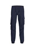 Jack & Jones Normal Bel Normal Paça Lacivert Erkek Pantolon JPSTKANE JJNOAH CUFFED CARGO NOOS