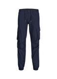 Jack & Jones Normal Bel Normal Paça Lacivert Erkek Pantolon JPSTKANE JJNOAH CUFFED CARGO NOOS
