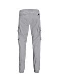 Jack & Jones Lastikli Paça Gri Erkek Kargo Pantolon JPSTKANE JJNOAH CUFFED CARGO NOOS