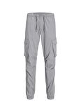 Jack & Jones Lastikli Paça Gri Erkek Kargo Pantolon JPSTKANE JJNOAH CUFFED CARGO NOOS