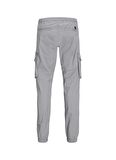 Jack & Jones Lastikli Paça Gri Erkek Kargo Pantolon JPSTKANE JJNOAH CUFFED CARGO NOOS