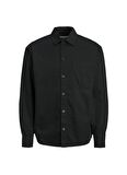 Jack & Jones Relaxed Siyah Erkek Gömlek JCOCOLLECTIVE ZAC OVERSHIRT LS SN