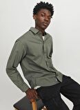 Jack & Jones Relaxed Haki Erkek Gömlek JCOCOLLECTIVE ZAC OVERSHIRT LS SN