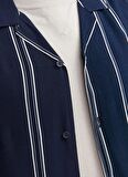 Jack & Jones Relaxed Lacivert Erkek Gömlek JCOJEFF AOP RESORT SHIRT SS RELAX L