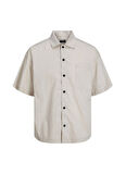 Jack & Jones Geniş Fit Beyaz Erkek Gömlek JCOMAZE OVERSIZED SHIRT SS
