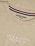 Jack&Jones Bisiklet Yaka Yazılı Kısa Kollu Bej Erkek T-Shirt 12217167