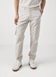 Only & Sons Lastikli Paça Beyaz Erkek Kargo Pantolon ONSCAM PAW CARGO CUFF RIBSTOP 0147