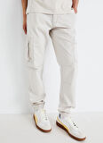 Only & Sons Lastikli Paça Beyaz Erkek Kargo Pantolon ONSCAM PAW CARGO CUFF RIBSTOP 0147