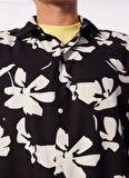Jack & Jones Geniş Fit Siyah Erkek Gömlek JORFARO LINEN AOP OVERSIZED SHIRT S