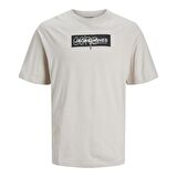 Jack & Jones 12253477 Jcoaop Print Tee Ss Crew Neck Bej