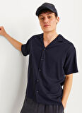Jack & Jones Rahat Koyu Mavi Erkek Gömlek JPRCCAARON TENCEL RESORT SHIRT S/S