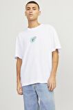JACK&JONES JORDECAL TEE SS CREW NECK TG LN12254175 BEYAZ