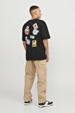 JACK&JONES JORDECAL TEE SS CREW NECK TG LN12254175 SİYAH