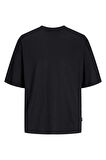 Jack & Jones Erkek Jorgrand Bisiklet Yaka %100 Pamuk Oversize T-Shirt 12253993 Siyah