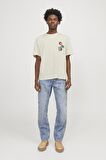 JACK&JONES JORDECAL TEE SS CREW NECK TG LN12254175 KREM