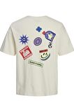 JACK&JONES JORDECAL TEE SS CREW NECK TG LN12254175 KREM