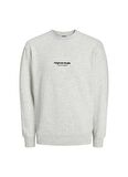 Jack & Jones Bisiklet Yaka Beyaz Melanj Erkek Sweatshırt JORVESTERBRO SWEAT CREW NECK NOOS