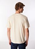 Jack & Jones Yuvarlak Yaka Krem Erkek T-Shirt JORLAFAYETTE EMB TEE SS CREW NECK