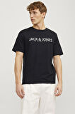 Jack & Jones Erkek Jprblajack Baskı Detaylı Bisiklet Yaka %100 Pamuk T-Shirt 12256971 Siyah