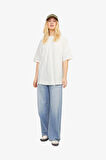JJXX Jxvalerıa Oversize Kadın Beyaz T-Shirt 12252007-BlancdeBlanc