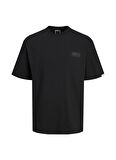 Jack & Jones Yuvarlak Yaka Siyah Erkek T-Shirt JCOCOLLECTIVE PRINT TEE SS CREW NEC