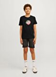 Jack & Jones Baskılı Siyah Erkek T-Shirt JORTAMPA FASTRUNNER1 TEE SS CREWNEC